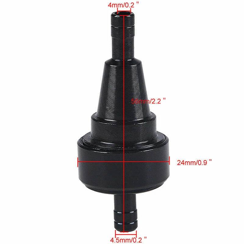 Filtro de combustible universal negro M6 de 1/4"" para moto todo terreno para Yamaha Harley Foto 2 de 4