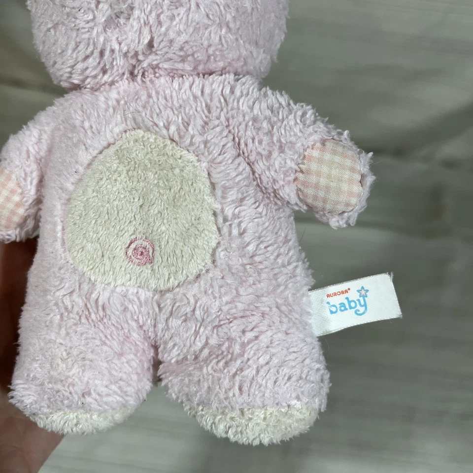 Raro Difícil de Encontrar Aurora Bebé Oso Rosa 6.5" Sonajero Peluche Animal Mini P1 Foto 4 de 4