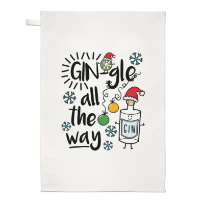 Gin-gle All The Way Geschirrtuch Geschirrtuch lustig Gin Jingle Weihnachten Wichtel