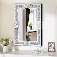 Crushed Diamond Decorative Wall Mirrors, 27.7x39.5 Inch Rectangle Living Room...