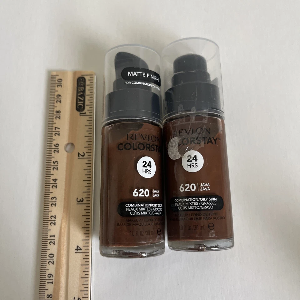 2X Revlon ColorStay Foundation for Combination/Oily Skin #620 Java Sealed New - Image 2 of 4