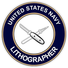 U.S. Navy Lithographer Bumper Sticker Military Vinyl Soldier Decal 5"