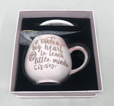 Teacher Don t Ever Doubt Your Worth Gift Set Ceramic Pink Marble Mug Spoon Disc