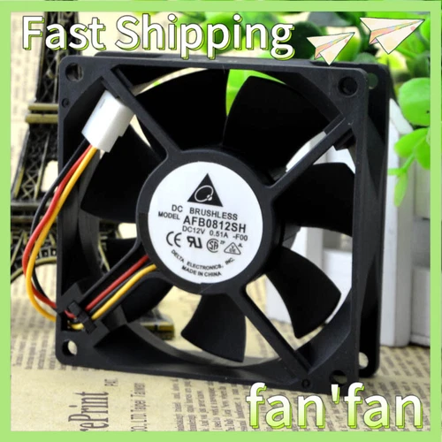 1PCS Delta AFB0812SH-F00 Fan 12V 0.51A 80*80*25mm 3Pin Cooling Fan Fast Delivery