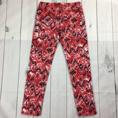Francescas Red White Ikat Print Skinny Pants Womens 27 Stretch FR001T - Picture 3 of 7