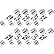 10PCS DMM Multimeter Fuse Replace 10A 600V DMM Fuses Fast Blow Ceramic Fuses