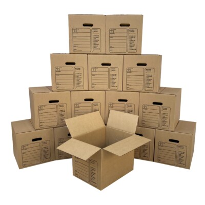 UBMOVE Moving Boxes with Handles, 15 Premium Small, 16 3/8'' x 12 5/8'' x 12 5/8''