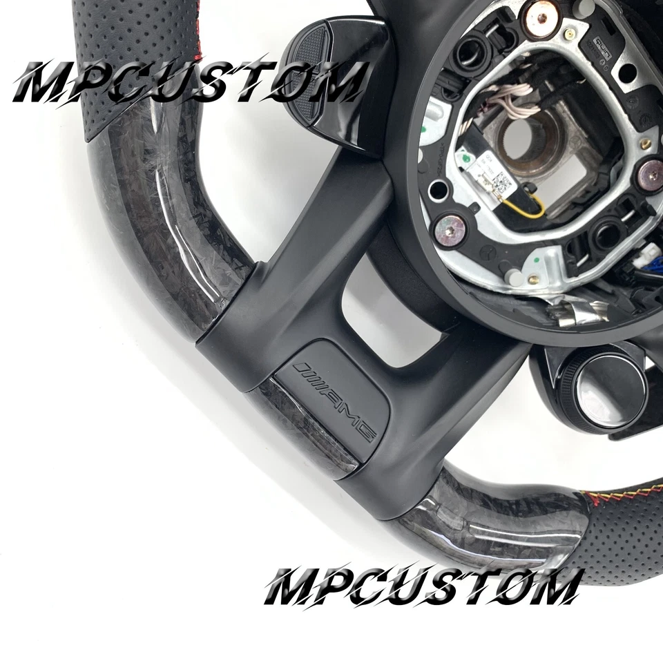 fit For Mercedes_Benz AMG GLE C63 E300 A S E Class Carbon Fiber Steering Wheel — 第 4/4 张图片
