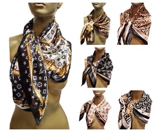 DESIGNER INSPIRED WOVEN SATIN FASHION SCARF 35" x 35"