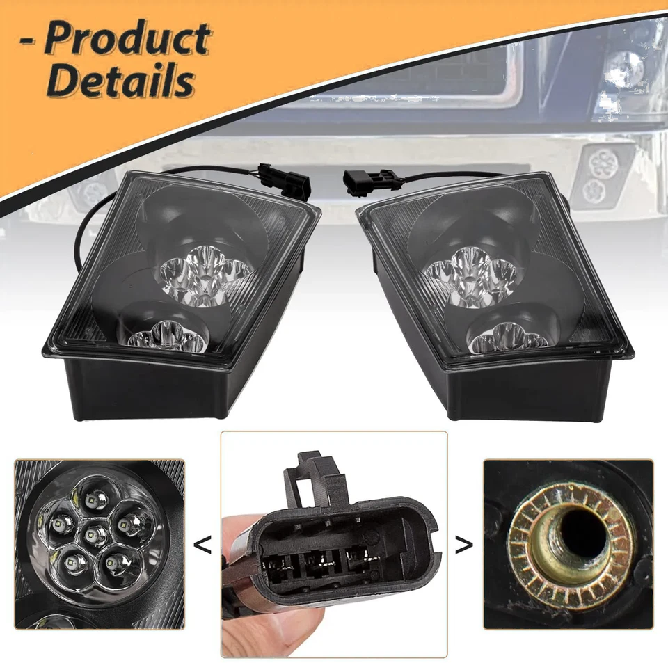 Par de luces antiniebla LED para parachoques Volvo VNL VN 2003-2017 luces de funcionamiento diurno Foto 3 de 4