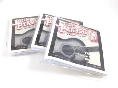 John Pearse Guitar Strings 3 Sets Acoustic Bluegrass #650 Phosphor Bronze