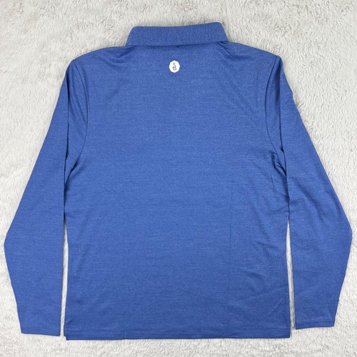 Solbari Polo Shirt Women’s XL Blue Long Sleeve Thumbholes Golf Stretch UPF 50+ - Picture 2 of 8