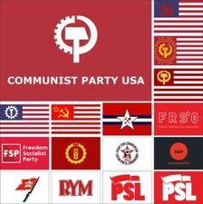 USA Party Flag Communist CPUSA BGF FRSO FSP Labor PLP PSL RCP RYM SEP WWP PRA