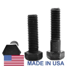 7/16"-14 x 2 1/4" (PT) Coarse Grade 5 Hex Cap Screw (Bolt) - USA Black