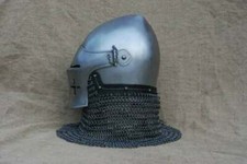 Kampf Bascinet Griffon Helm mit Mittelalterlicher Kettenhemd R&uuml;stung Barbut Helm