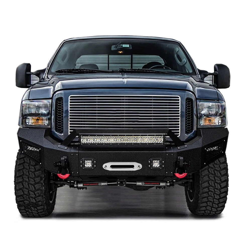 Vijay For 2005-2007 Ford F250 F350 Front Bumper Steel with Winch Plate & Lights Foto 4 de 4