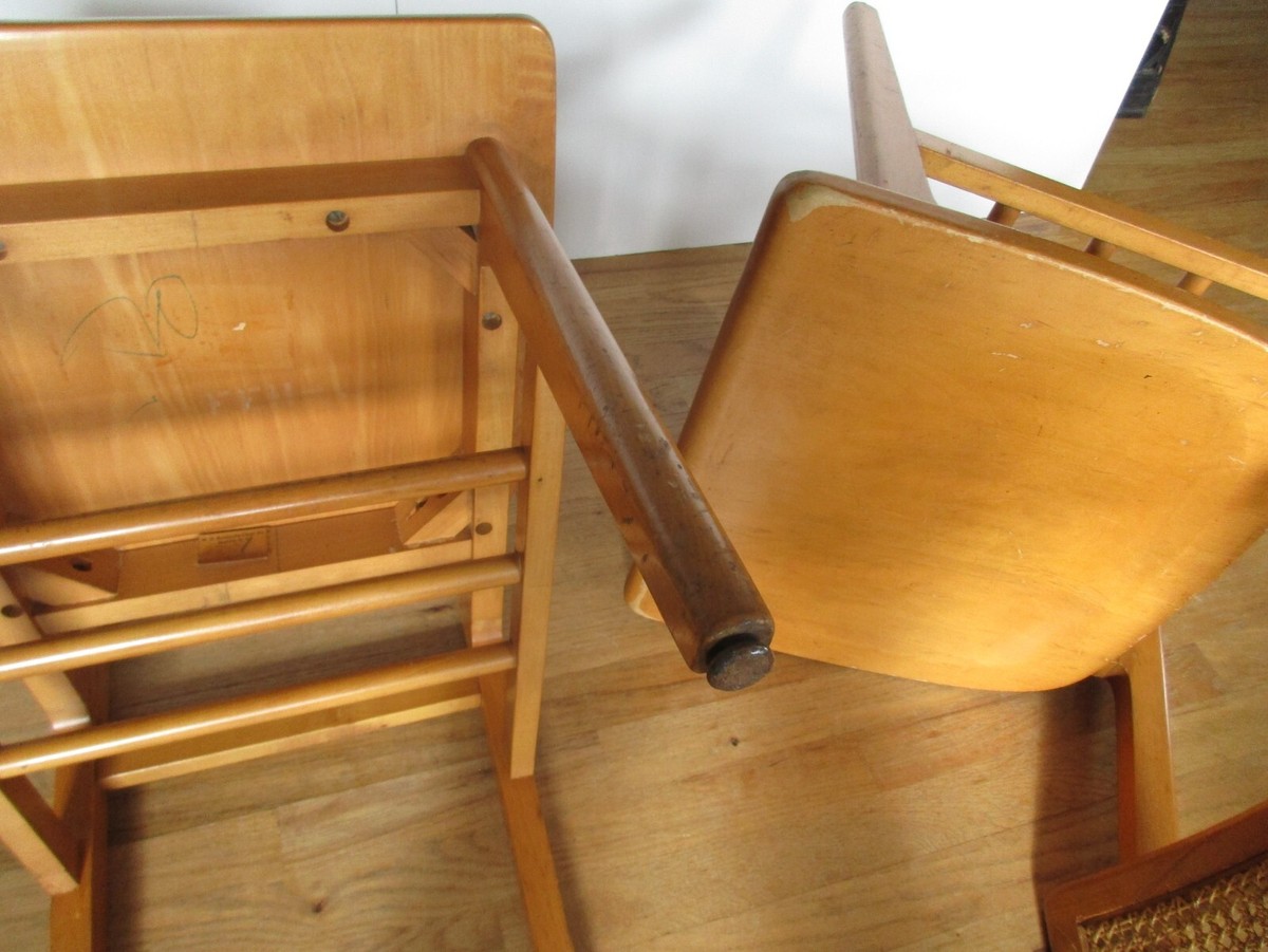 Two W.H. Gunlocke Mid-Century Modern Desk Side Chairs Maple Two W.H. Gunlocke Mid-Century Modern Desk Side Chairs Maple