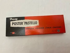 Vintage Prang Poster Pastello Pressed Colored Chalk Crayons Box Of  24