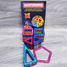 MAGFORMERS 43 Lot of 43 Pieces Set Multicolor Building Toy w/ Model Booklet