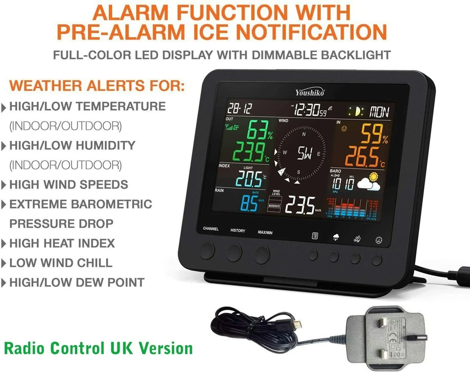 Weather Station  Radio Control Professional 7-in-1 Wireless Sensor - Image 4 of 4