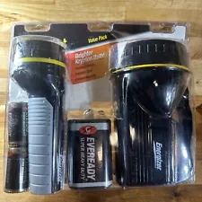 New Energizer 2 Pack 6V & D Battery Work Light/Lantern Combo Krypton Bulb