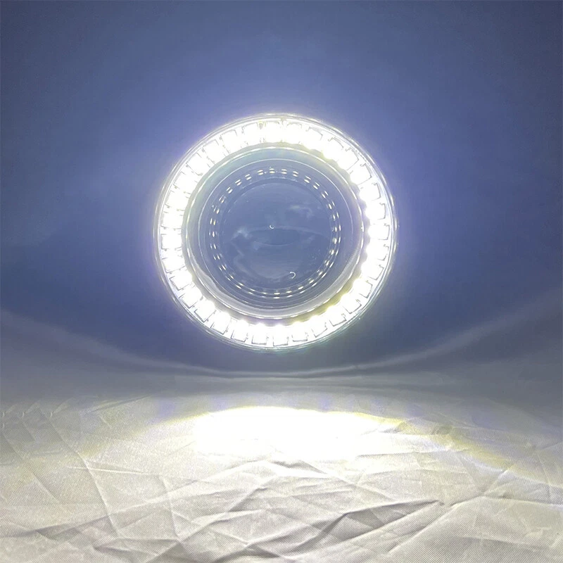 Круглые светодиодные противотуманные фары прожекторы 2x3 дюйма Angel Eyes Halo дневные ходовые огни указатели поворота - Изображение 4 из 4