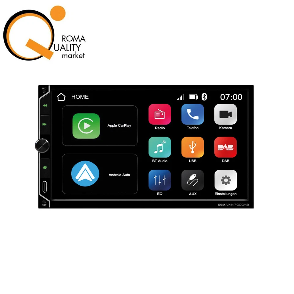 ESX VMX 700 DAB Monitor 2DIN Autoradio Android Apple WiFi DAB+ Antenna VMX700DAB - Immagine 3 di 4