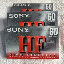 3-Sony HF High Fidelity 60min Normal Bias Blank Audio Cassette Tapes