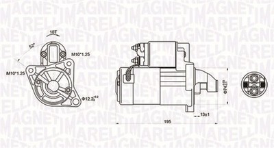 Anlasser Starter MAGNETI MARELLI 063721096010 12V für PEUGEOT 206 2A MAZDA 626 4