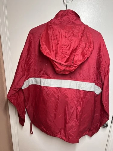 Vintage King Louie Cornell University Red Nylon Anorak Pullover Jacket XL image 2