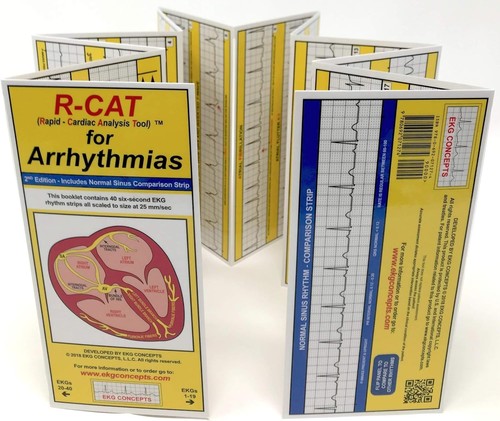 R-CAT for Arrhythmias EKG Pocket Reference Guide – Great Study Card EKG...