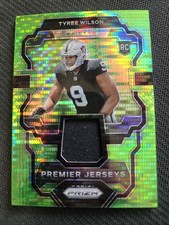 2023 Panini Prizm Tyree Wilson Raiders Premier Jerseys Green Pulsar RC PJ-TW
