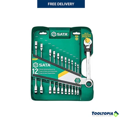 SATA 12pc Metric Double Ratchet Spanner Set 8-19mm Chrome Vanadium ST09066-02