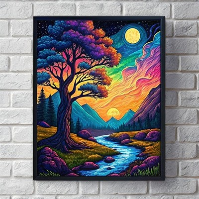 Regenbogen Berg Landschaft Wand Natur Wohndeko 3 Kunstdruck Poster Museumsklasse