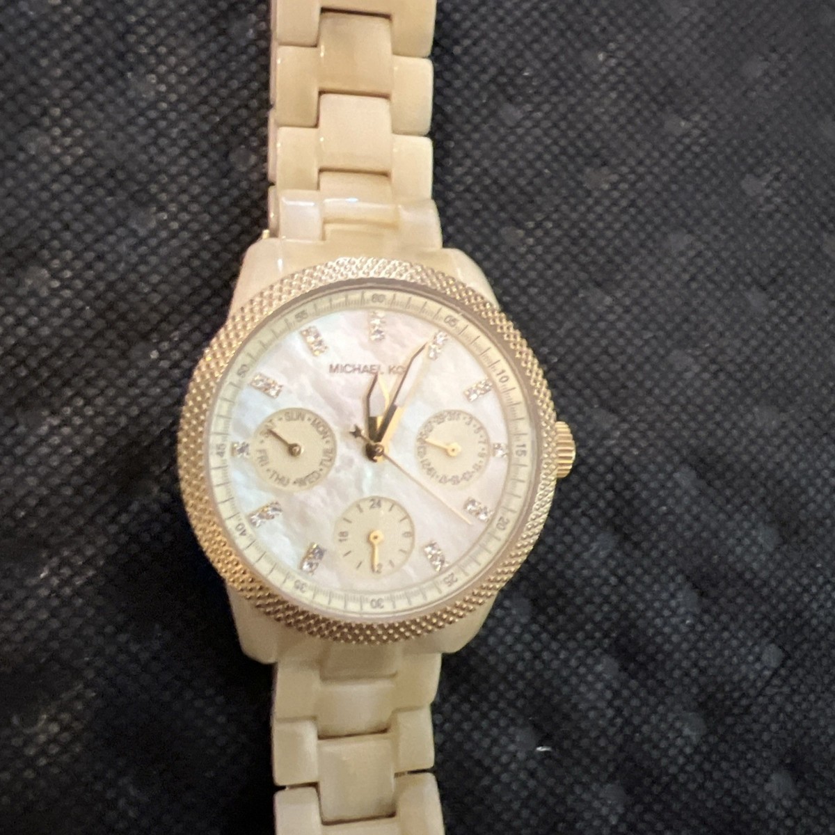 Michael Kors MK5400 Ritz Horn Watch Gold Tone Multi-Function