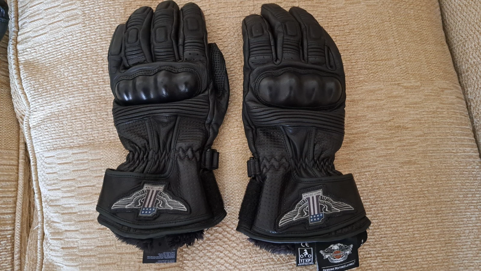 Harley-Davidson Leather Waterproof Riding Gloves Size M 98361-17EM CE approved