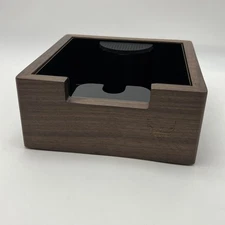 Wooden Espresso Knock Box Walnut Dump Bin for Coffee Grounds Disposal Durable