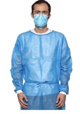 Elastic Cuff Isolation Gowns Disposable Level2 SMS Blue Medical 10 Pack