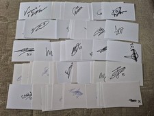 75 Signed Mixed Football White Index Cards