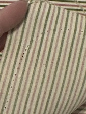 VTG OPENED SMALL FLOUR SUGAR SACK  Green Pink Lines