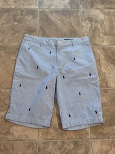 Boy's Polo Ralph Lauren Embroidered Seersucker Shorts Size 16