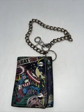 Marvel Comics CAPTAIN AMERICA Faux Leather Trifold Wallet w/ Chain-V
