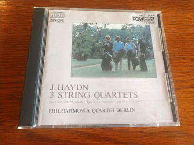 J. Haydn 3 String Quartets Philharmonia Quartet Berlin Denon CD 1984 japan