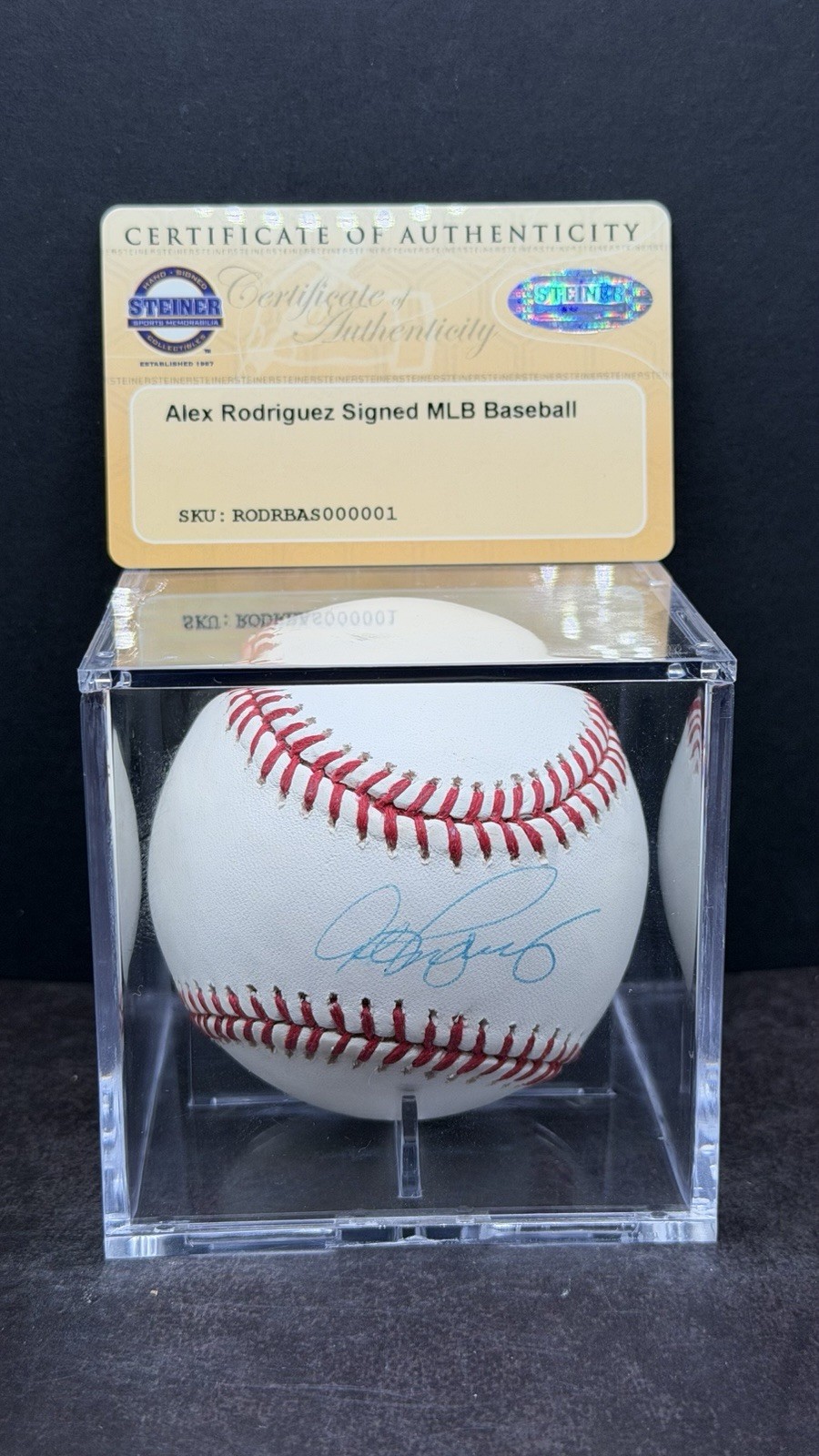 Alex Rodriguez Steiner COA Autograph Major League Signed Baseball Ball Yankees