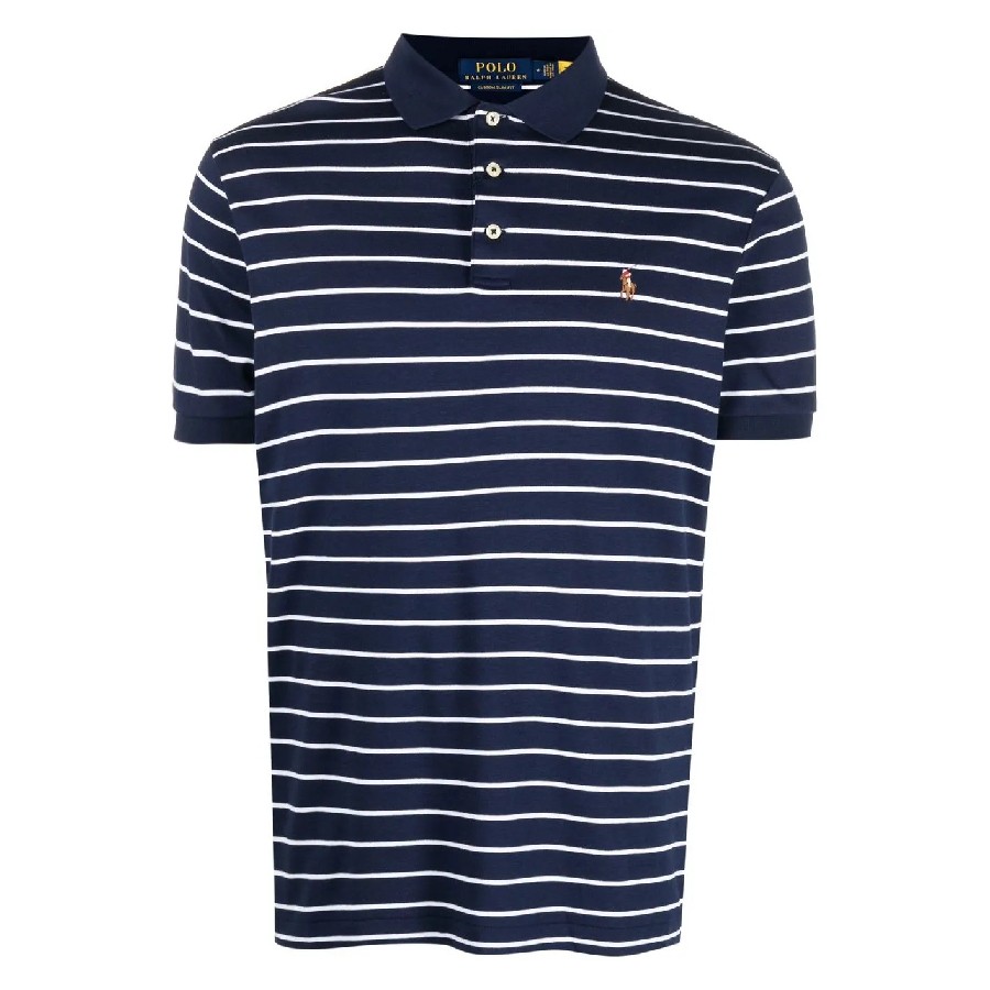 Polo Ralph Lauren Logo Motif Stripe Pattern Polo Shirt, Size X-Large
