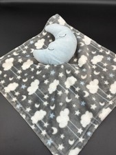 Hudson Baby HB Blue Moon Stars Clouds Lovey Security Blanket 2020 Gray White