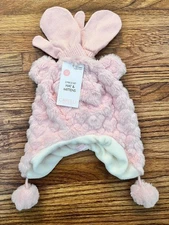 Baby Girl Pink Winter Hat + Mittens Set (12-24m), Capelli NY * BRAND NEW/NWT