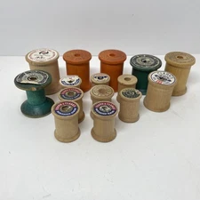 Vintage Wooden Spools Wooden Thread Spools Vintage Spools Craft Lot Of 15