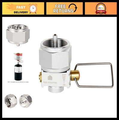 Gas Saver Converter Adapter for Camping, Refill Flat Tank, Butane Valve, Nozzle
