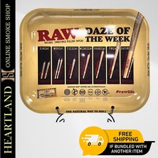 LARGE 13.5" x 11" Metal Rolling Tray  RAW Daze of the Week